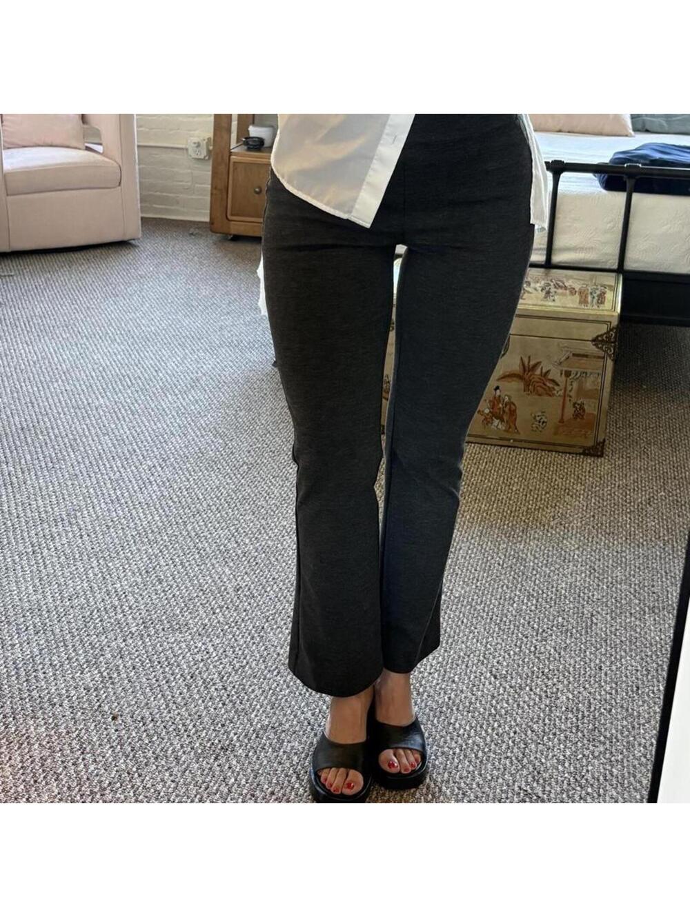 Simply Vera Vera Wang Charcoal Grey Bootcut Pull-On Trousers | Size M